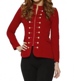 NEW HEARTS & ROSES casual zipper jacket in red